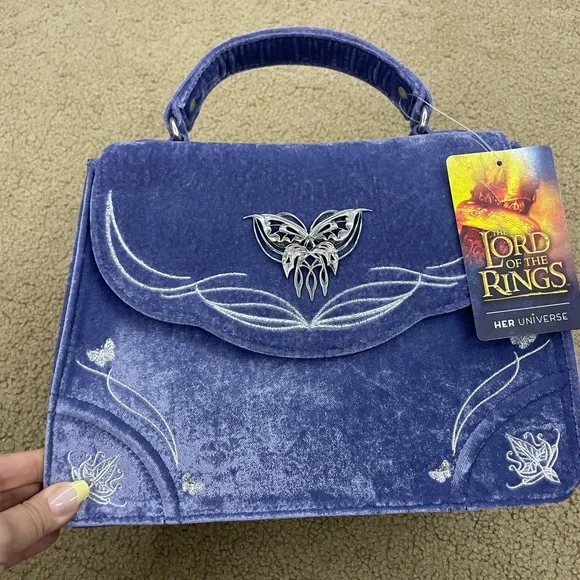 Her Universe Lord of the Rings Arwen crossbody bag blue Velvet Satchel - Picture 1 of 6